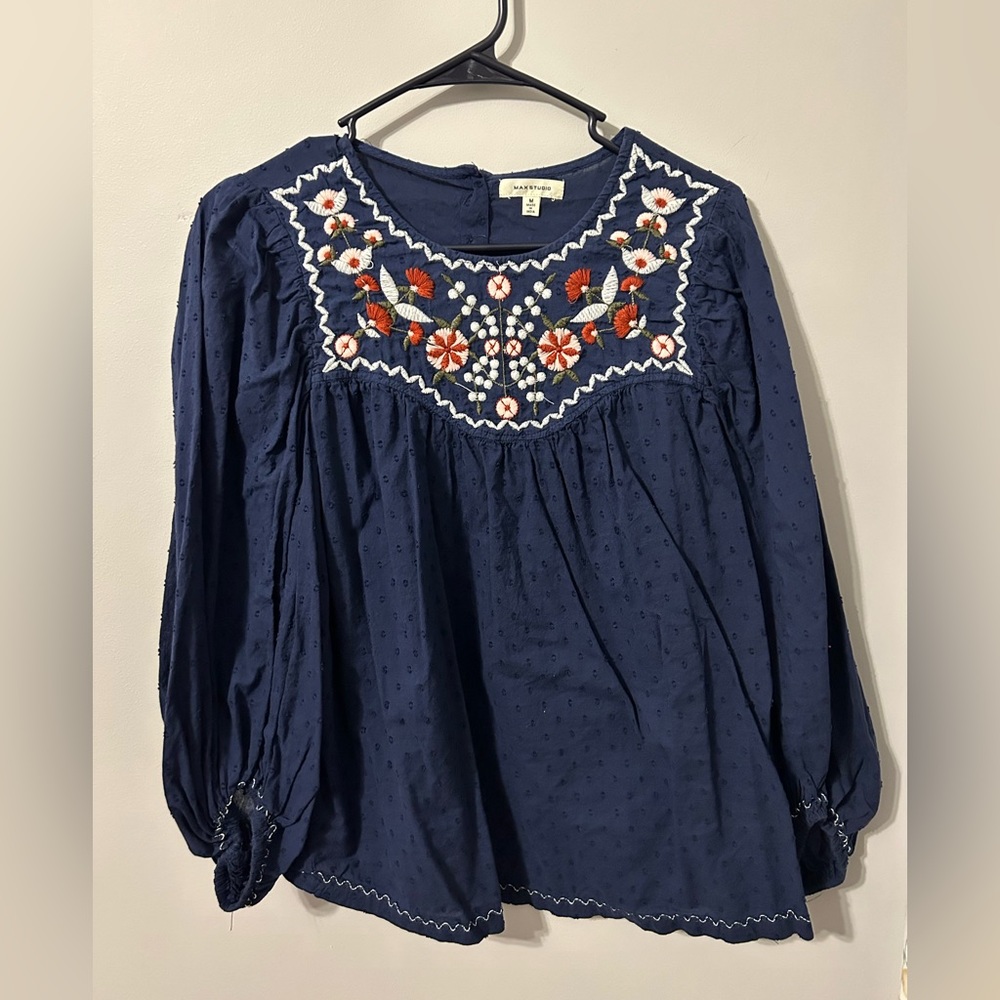 Max Studio Navy Blouse